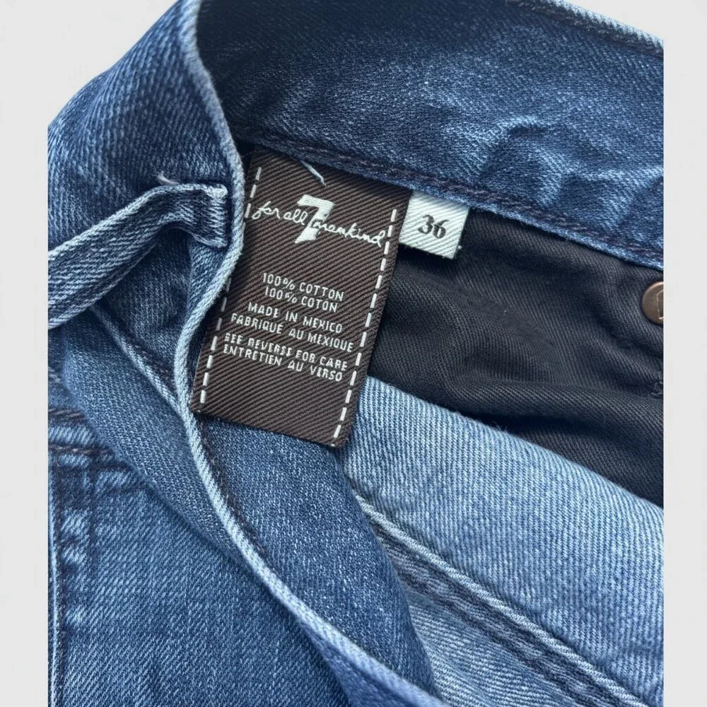 7 For All Mankind Austyn Relaxed Straight Leg Jeans Men's 36 Medium Blue Wash